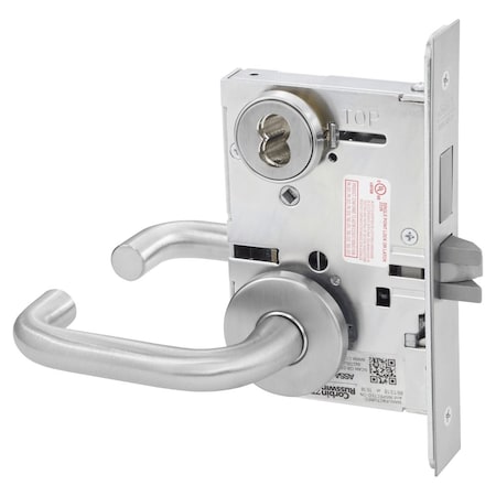 Corbin Russwin Dormitory or Entrance Mortise Lock, LW Lever, A Rose, 7-Pin LFIC Less Core, Satin Chrome ML2065 LWA 626 CL7
